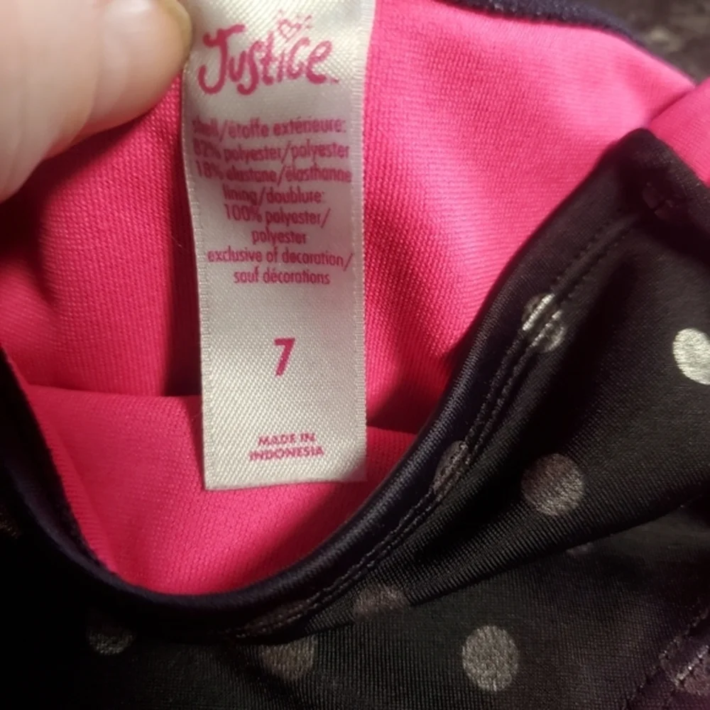 Justice Bikini Cool‎ Black Pink Size 7 Beach Swim